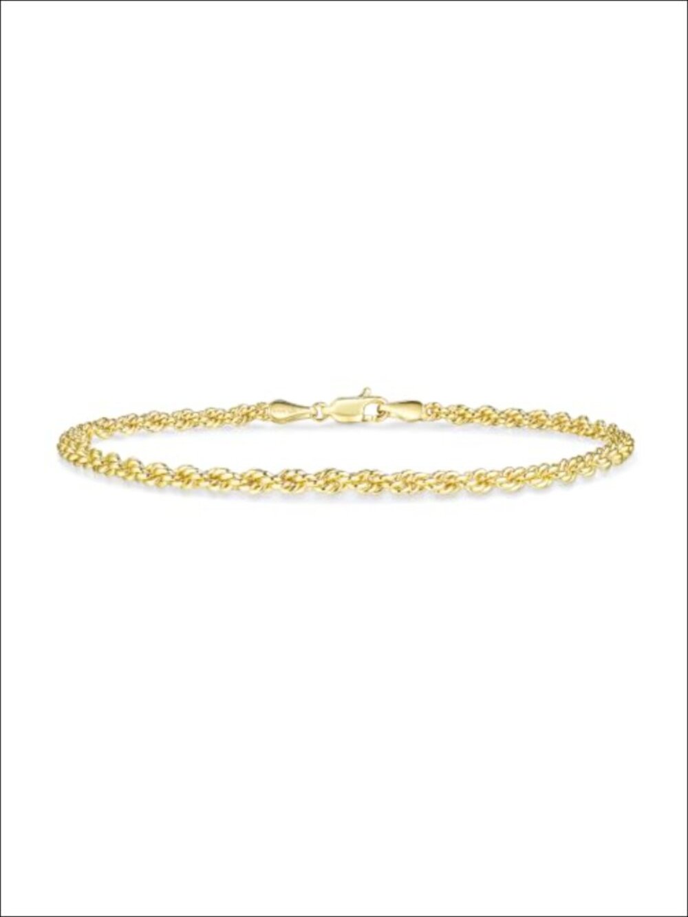 3mm Twisted Rope Chain Bracelet 14K Gold Filled Link Bracelet